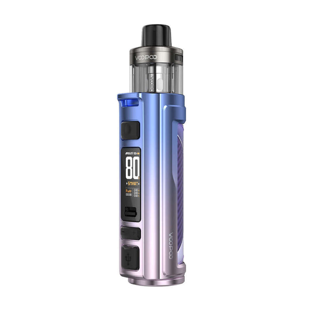 Voopoo Argus Pro 2 Kit in blue and silver, featuring 3000mAh battery, 80W output, and 0.96'' TFT display.