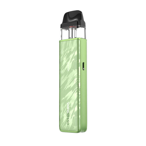 Vaporesso XROS 5 Mini in vibrant green, a sleek MTL vaping device with adjustable airflow for a personalized experience.