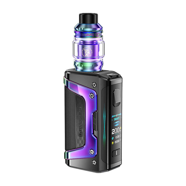 Geek Vape Aegis Legend 5 Kit 200W with colorful design and advanced features for outdoor vaping.