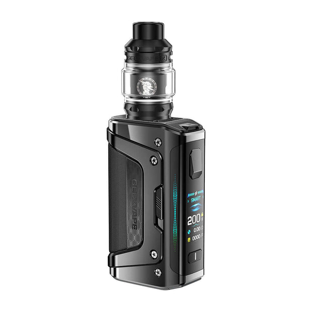 Geek Vape Aegis Legend 5 Kit 200W vape mod, rugged design for outdoor enthusiasts and manual laborers.